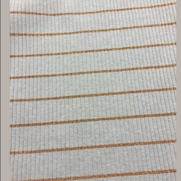 J Crew Black Label Ruffle Top Ribbed Striped - Picture 7 of 8